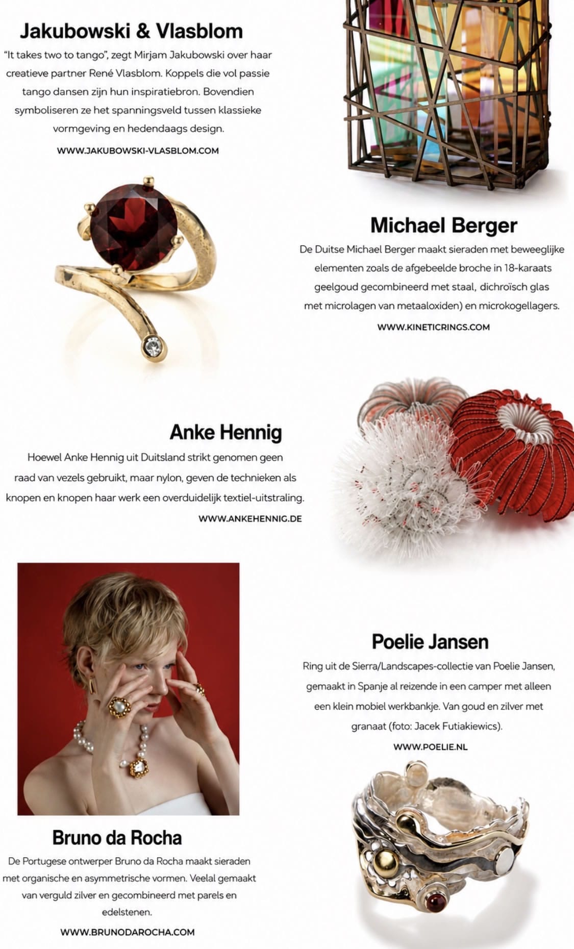 Vermelding Poelie Jansen in Vakblad Edelmetaal juli 2023